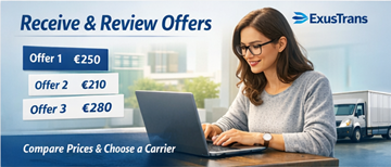 Persoană fizică ce analizează ofertele de transport de la transportatori pe platforma ExusTrans